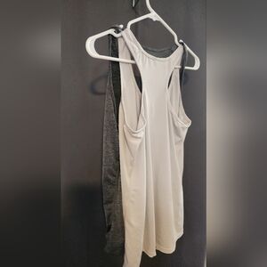 Bundle/Lot of 2 Women's size Large Gray and White Athletic Tank Tops q
